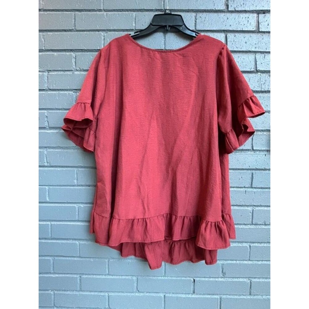 Plus size baby doll ruffle sleeve top one X
